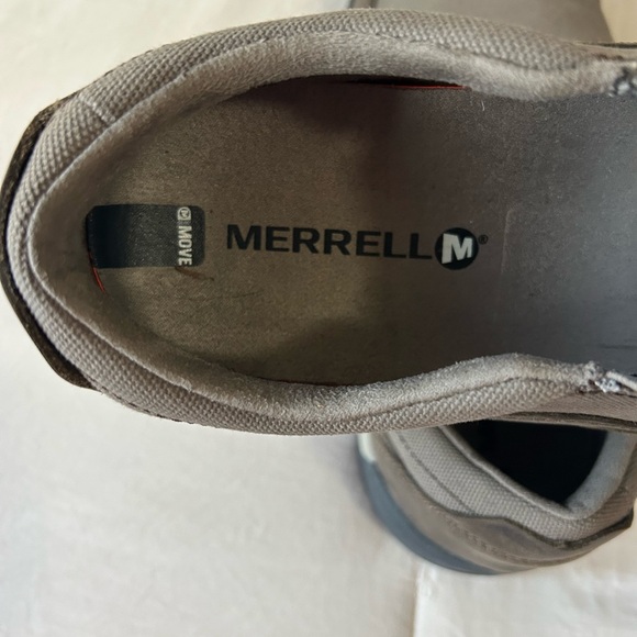 Merrell Men's Boulder Gray Brown Canvas Slip-On Loafers, like new condition - Picture 5 of 6